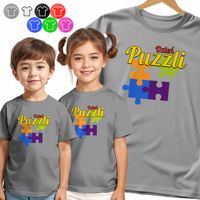 KOSZULKA DZIECIĘCA - NA DZIEŃ PUZZLI DNI SZKOLNE PUZZLE - 134 M