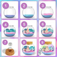 Jednorożec Zestaw Kreatywny Dziewczynki Lampka Nocna Piasek Kinetyczny DIY