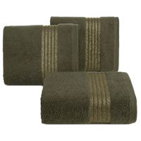 Ręcznik z bordiurą i błyszczącą nicią LILA 70X140 oliwkowy