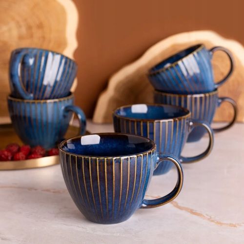 Filiżanki komplet 6 filiżanek do kawy Altom Design Reactive Stripes 450 ml na Arena.pl