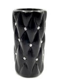 WAZON NA KWIATY CERAMICZNY Z KRYSZTAŁKAMI CZARNY GLAMOUR