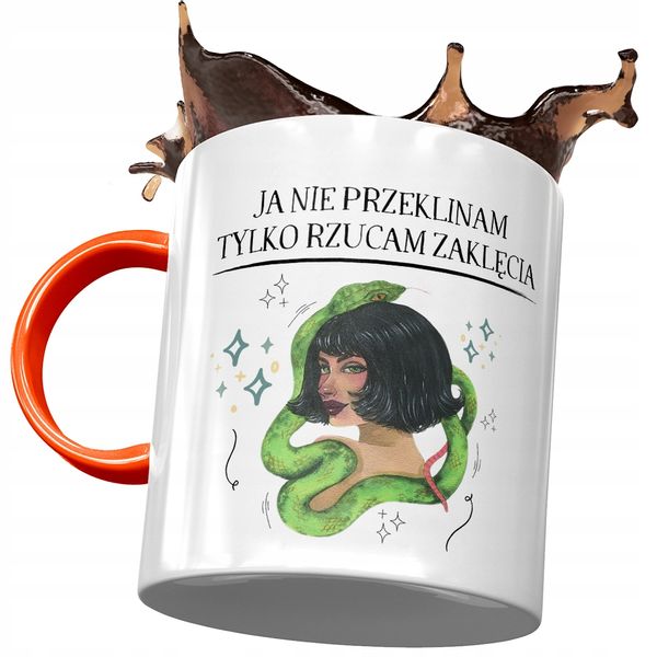 Kubek Pomarańczowy Śmieszny Ja Nie Przeklinam Z Nadrukiem Ze Zdjęciem zdjęcie 1
