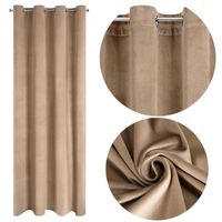 ZASŁONA WELUROWA VELVET PRZELOTKI 140X250 BEŻOWA