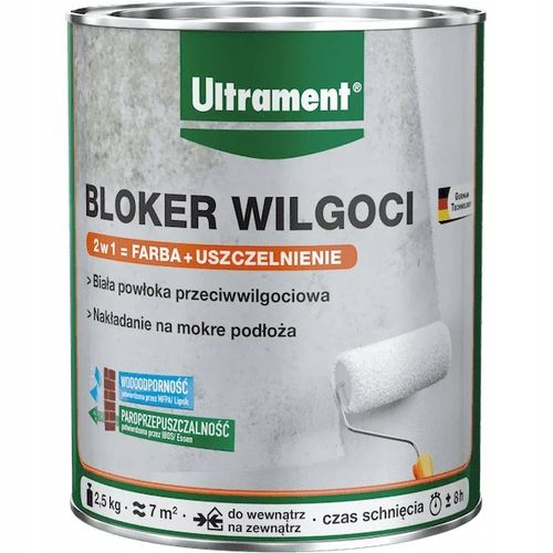 POWŁOKA IZOLUJĄCA BLOKER FARBA ZABEZPIECZENIE PRZED WILGOCIĄ DO ŚCIAN 1kg na Arena.pl
