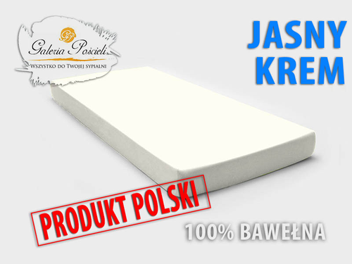 Prześcieradło bawełniane JERSEY 160x200cm JASNY KREM na Arena.pl