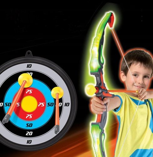 ŁUK ŚWIECĄCY LED +TARCZA DUŻY ZESTAW Z TARCZĄ DLA DZIECI STRZELANIE DO CELU na Arena.pl