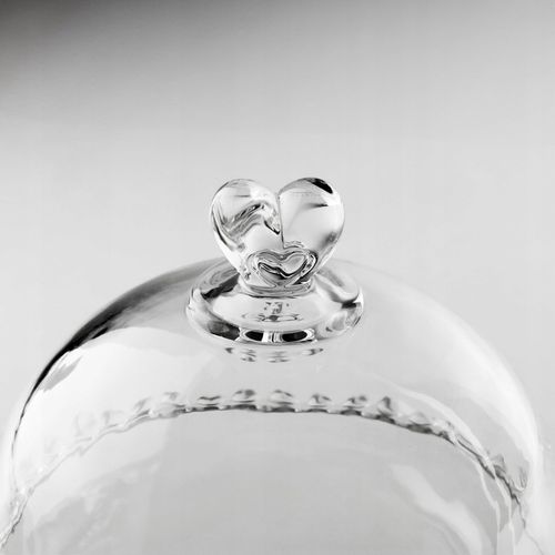 PATERA SZKLANA Z KLOSZEM I NÓŻKĄ 19,5CM NA CIASTO DESER SERY DO SERWOWANIA na Arena.pl