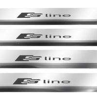 Listwa progowa AUDI Q5 FY SLINE Stal nierdzewna 304 połysk z czarnymi liter