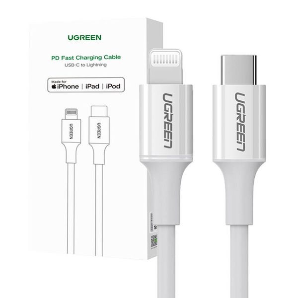Kabel Lightning do USB-C UGREEN 3A US171, 1.5m (biały) zdjęcie 1
