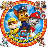 OPŁATEK NA TORT 30CM - PSI PATROL DRUŻYNA + IMIĘ + GRATIS! 24CM 26CM