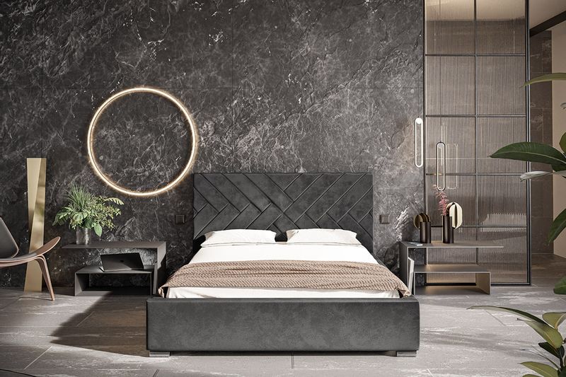 Łóżko tapicerowane 140x200 Royal 5 pojemnik stelaż zdjęcie 7