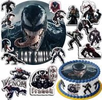 ZESTAW OPŁATEK NA TORT 30CM +17 POSTACI - VENOM + IMIĘ 24CM 26CM