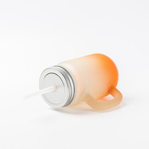 Kubek szklany szroniony Mason Jar do sublimacji - pomarańczowy gradient na Arena.pl