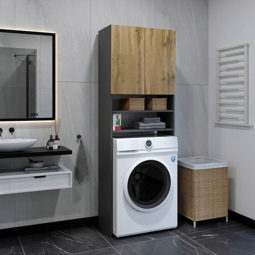 REGAŁ ŁAZIENKOWY SZAFKA NAD PRALKE ANTRACYT WOTAN 4 PÓŁKI na Arena.pl