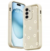 ETUI DO SAMSUNG A55 5G SILIKON SOFT MATT OCHRONA APARATU Stokrotki + SZKŁO