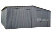 GARAŻ BLASZANY 7m x 7m pion - dwuspad - 2x Brama uchylna - antracyt grafit BOX55