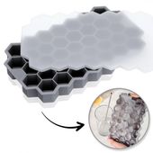 foremki silikonowe do kostek lodów 37 ośmiokątnych kostek, szary fnl03