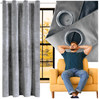 Zasłona zaciemniająca welurowa 140x250 przelotkach szara velvet welur gruba