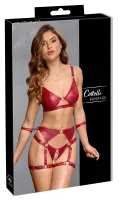 cottelli bondage komplet 3-częściowy matowy czerwony xl z pasami
