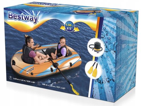 Ponton Dmuchany 2 Osobowy Kondor Elite 2000 + Pompka Wiosła Bestawy 61141 na Arena.pl
