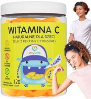 ŻELKI NATURALNE wegańskie ODPORNOŚĆ pyszne WITAMINA C MyVita 120 sztuk