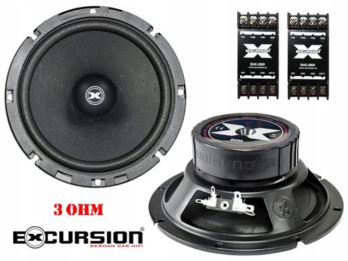 Głośniki samochodowe Excursion 165mm 250W 2 drożne ZWROTNICE w zestawie na Arena.pl