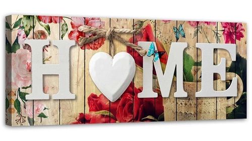 OBRAZ NA PŁÓTNIE Home Serce Shabby Chic 90x30 na Arena.pl