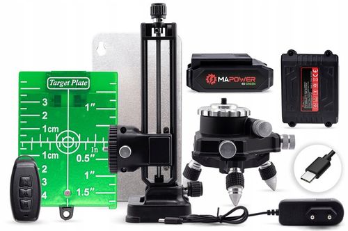 LASER KRZYŻOWY POZIOMICA LASEROWA 360 PŁASZCZYZNOWA LASER ZIELONY + na Arena.pl