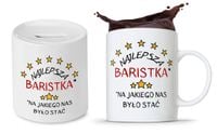 Zestaw Skarbonka + Kubek Dla Baristy Prezent Z Nadrukiem Ze Zdjęciem