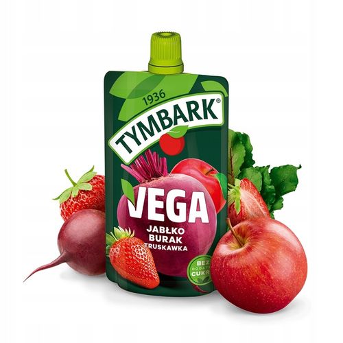 Mus warzywa owoce Tymbark Vega jabłko burak truskawka 12x 100g na Arena.pl