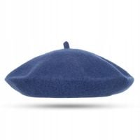 Beret Damski Francuski Wełniany z Antenką Stylowy Premium Gładki