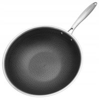 PATELNIA Stalowa WOK GŁĘBOKA Nieprzywierająca PLASTER MIODU 32cm 2343