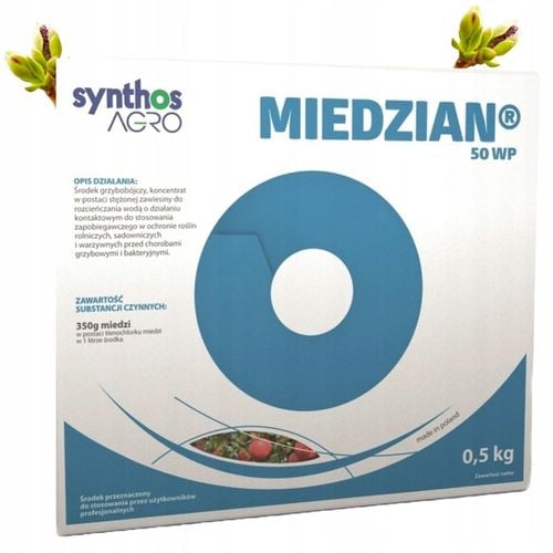 MIEDZIAN 50WP 500G 0,5kg ŚRODEK GRZYBOBÓJCZY OPRYSK MIEDZI DO SADU na Arena.pl