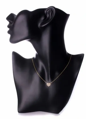 ZŁOTY NASZYJNIK Z AŻUROWYM SERDUSZKIEM PUDEŁECZKO TOREBKA GRATIS 14KT 585 na Arena.pl