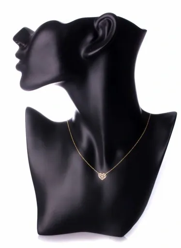 ZŁOTY NASZYJNIK Z AŻUROWYM SERDUSZKIEM PUDEŁECZKO TOREBKA GRATIS 14KT 585 zdjęcie 6