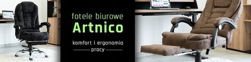 FOTEL BIUROWY OBROTOWY KRZESŁO BIUROWE OBROTOWE ERGONOMICZNY SKÓRZANY BRĄZ na Arena.pl