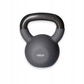 yellowKETTLEBELL KETTLE HANTLE CIĘŻAR DO ĆWICZEŃ KULA - 16 kg - szary