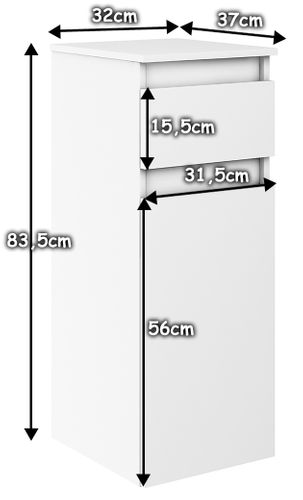 Słupek komoda modułowa MEGAN BIAŁA na Arena.pl