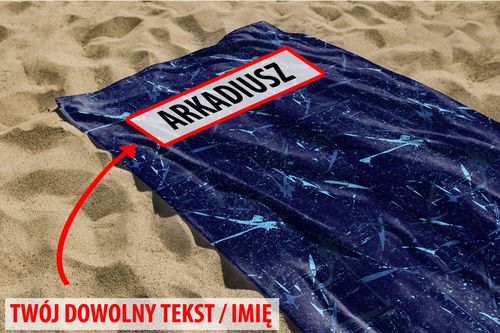 RĘCZNIK Granatowe plamy z twoim dowolnym tekstem 75x50cm 023B na Arena.pl