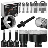 OTWORNICA DIAMENTOWA DO GRESU WIERTŁO ZESTAW OTWORNIC M14 6-68MM + ADAPTER