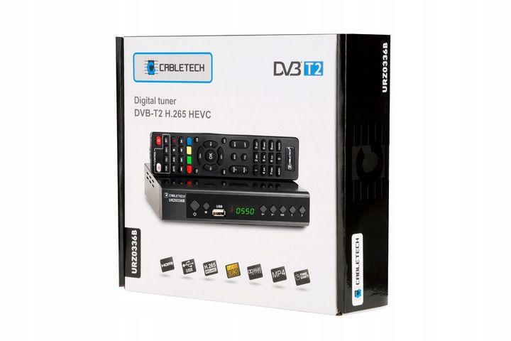 Tuner DVB-T2 DVB-C Hevc H.265 10bit dekoder tv naziemnej Cabletech zdjęcie 4