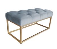 Ławka CHESTERFIELD LOFT podstawa złota pufa podnóżek BL06