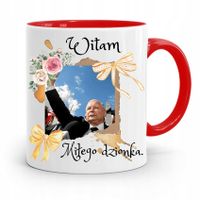 Kubek Czerwony Śmieszny Pis Jarosław Kaczyński Z Nadrukiem Ze Zdjęciem