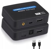 Ekstraktor HDMI 2.0 TOSLINK KONWERTER OPTYCZNY JACK AUX HDCP 4K