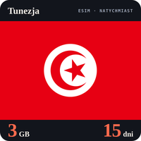 Karta eSIM Internet Tunezja 3 GB na 15 dni - bez rejestracji