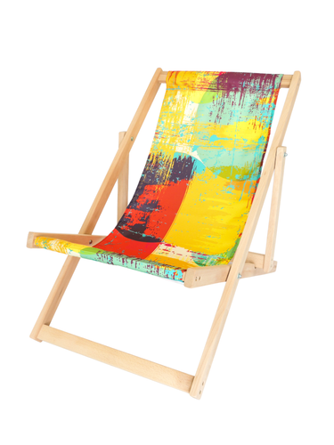 Leżak Plażowy Beż, Leżak Drewniany ,Leżak Ogrodowy na Arena.pl