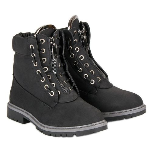 Czarne traperki damskie r.38 na Arena.pl