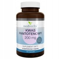 MEDVERITA KWAS PANTOTENOWY 200mg 180k WITAMINA B5 METABOLIZM ZMĘCZENIE