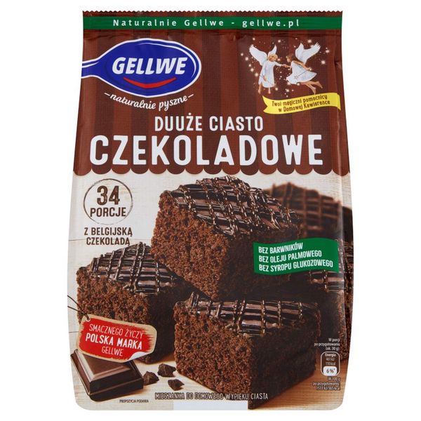 Gellwe Ciasto czekoladowe mieszanka do wypieku 670 g zdjęcie 1