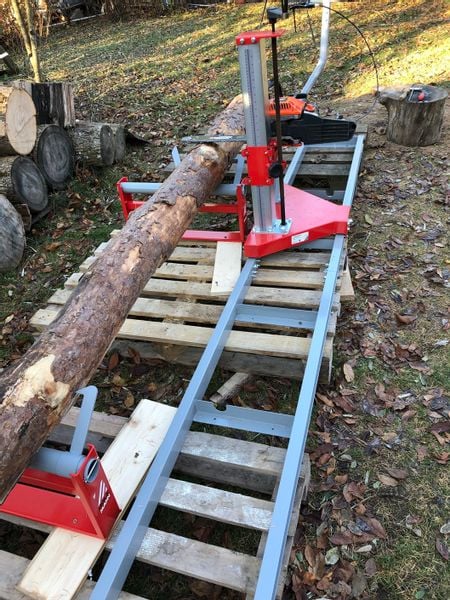 Przystawka do piły łańcuchowej mini trak mobilny traczek tartak drewna zdjęcie 11